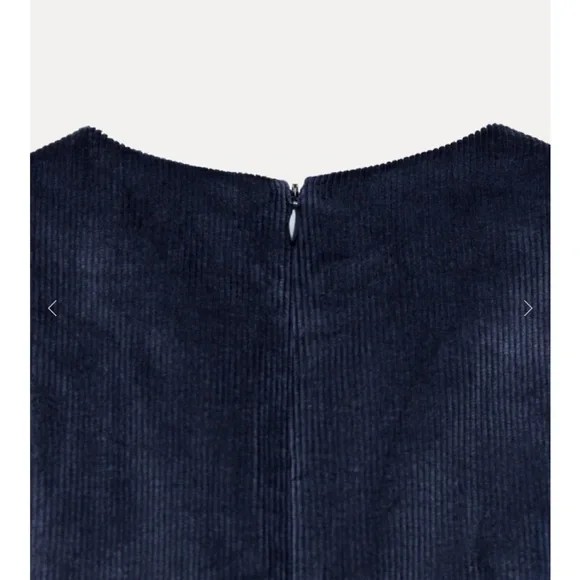 Zara Corduroy Top in Navy - M - Picture 4 of 6